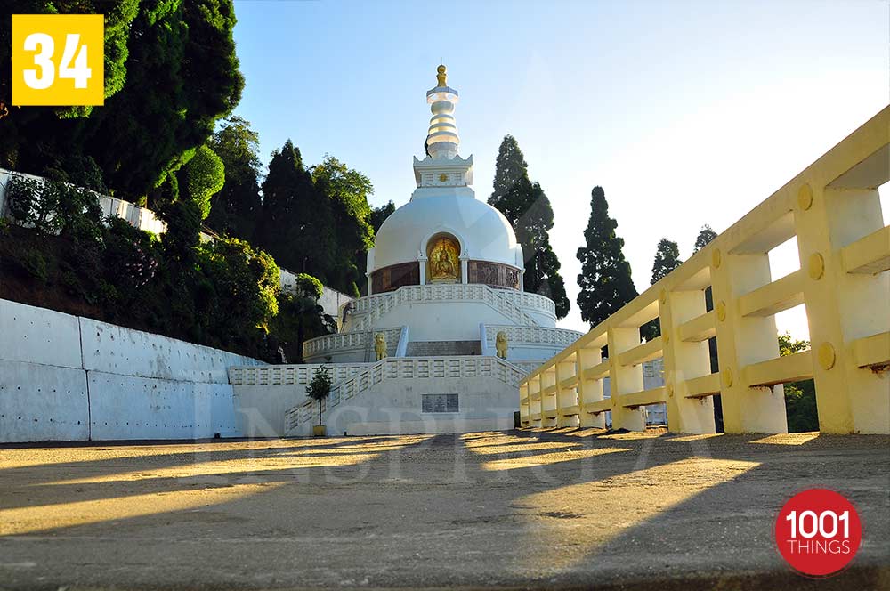 Front View Peace pagoda  -Darjeeling
