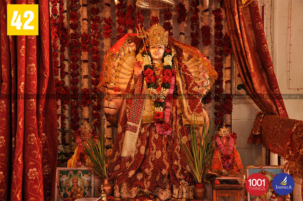 Maa Durga statue at Dhirdham Temple, Darjeeling