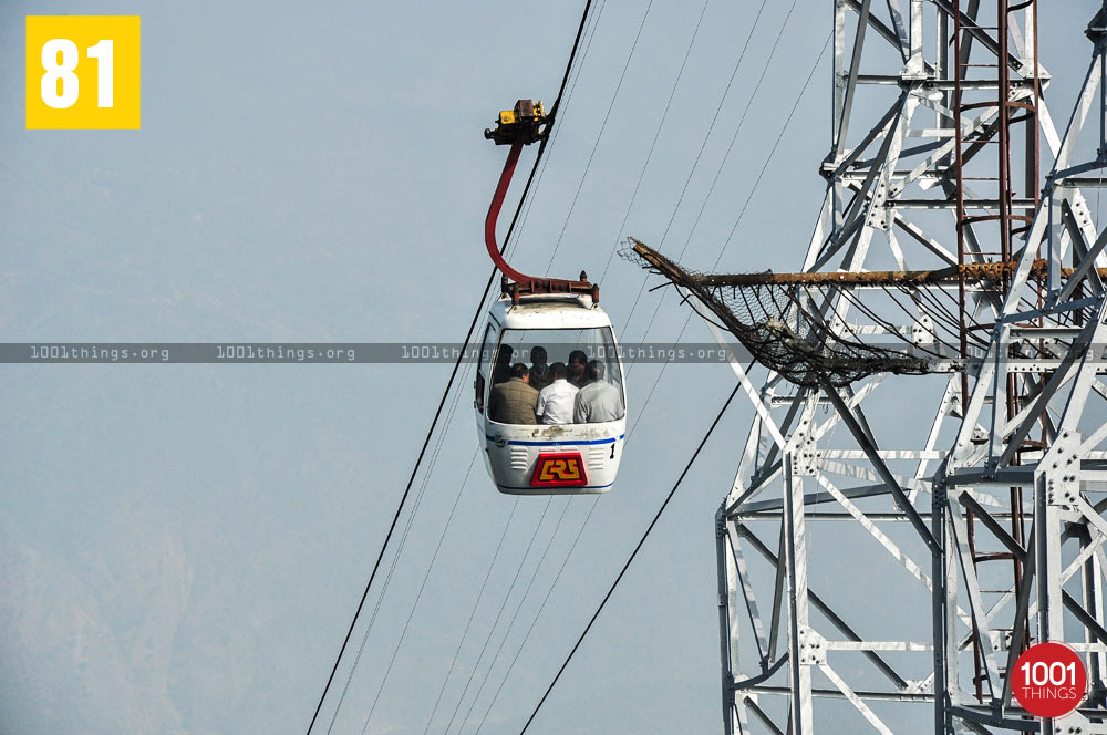 People travelling in Darjeeling Ropeway