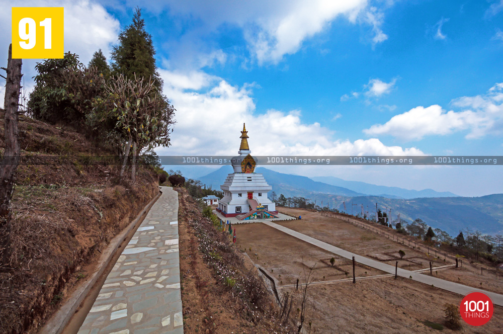 Chorten at Great Stupa Ugyen Mindrolling Samten, Lava, Kalimpong