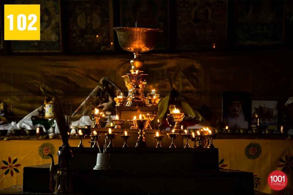 Lamps at Khecheopalri Lake, Sikkim