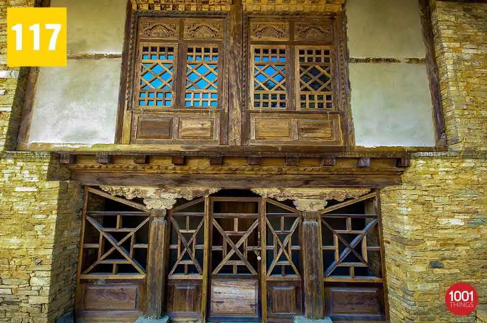 The house made of wood and stone