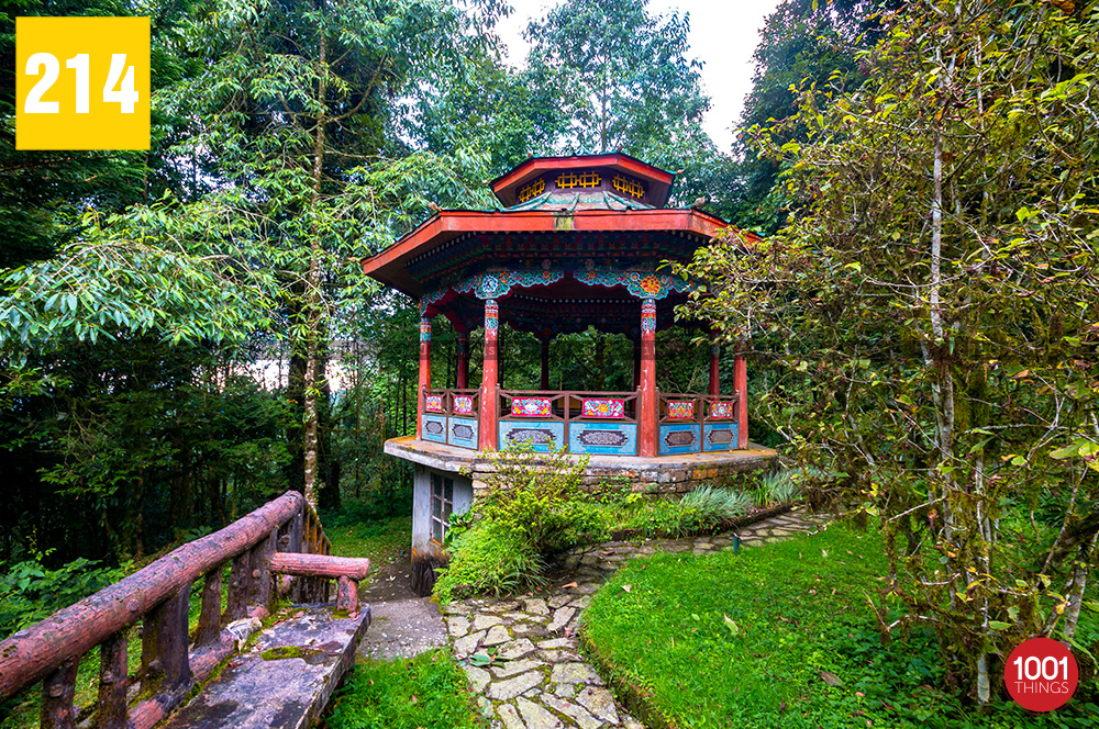The traditional style gazebo in State Biodiversity Park, Tendong, Sikkim.