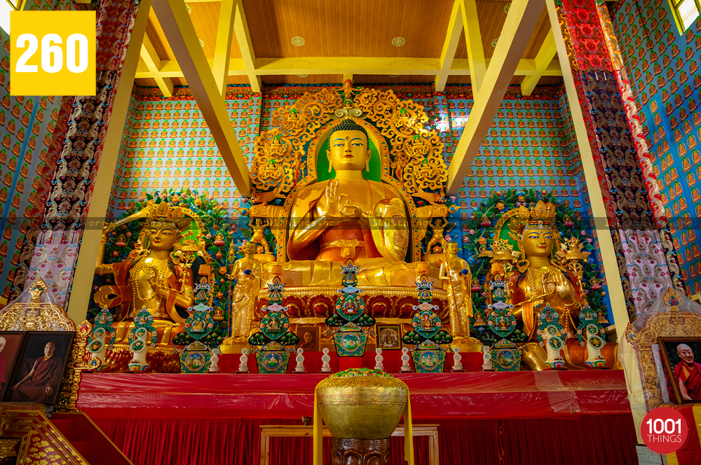 Huge idol of Lord Buddha .
