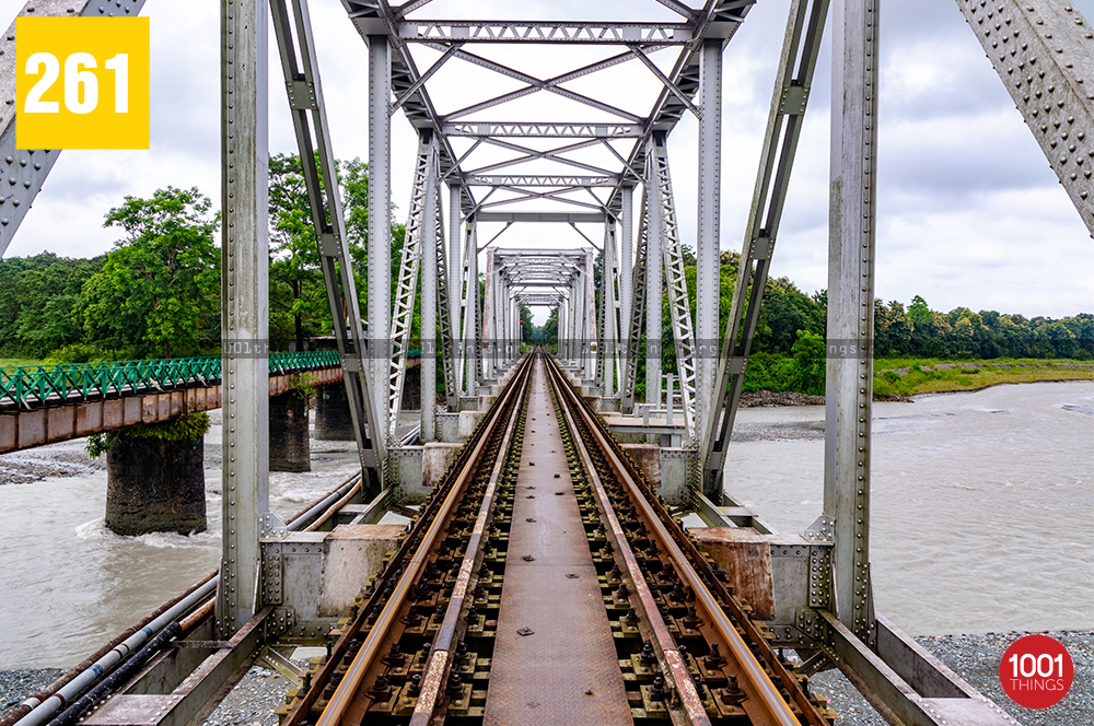 The iron bridge on river Mahanadi at Gulma. 